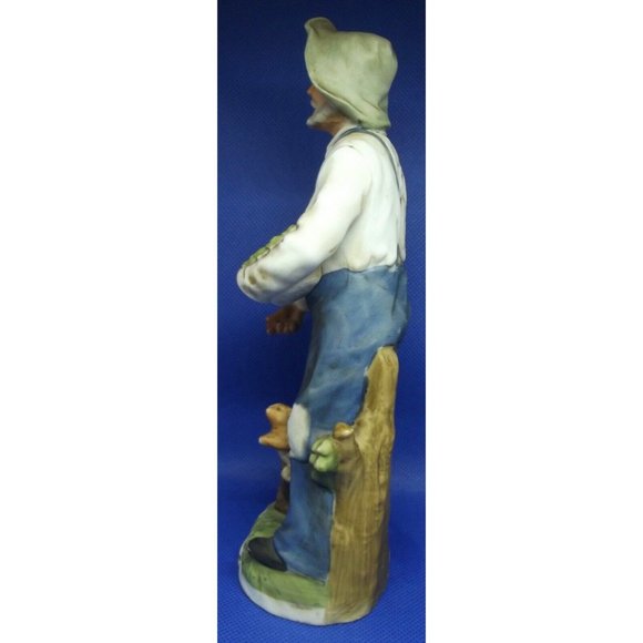 Homco 1409 Porcelain Farm Man Squirrel 8" Figurine old grandpa farmer basket - Picture 5 of 9